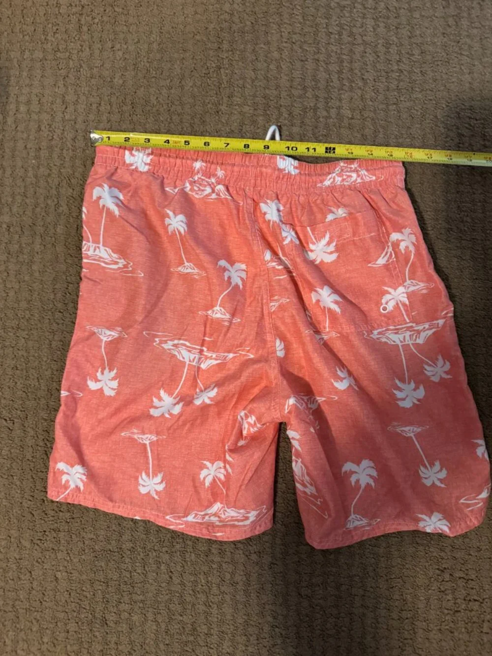 Light Pink with Palm Trees Swim Trunks Medium